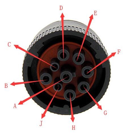 Type 1 Deutsch 9 Pin J1939 Female Connector together with 9 Terminals
