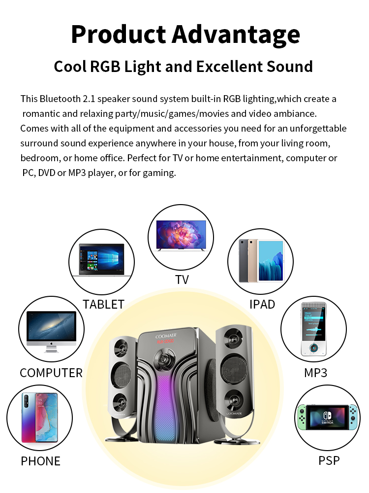 Professional Home Theater System Full Range Audio with Surround Sound Box Speakers