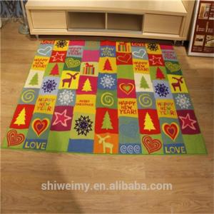 Quality 2016 new cartoon Christmas tree design kids play rug mat wholesale