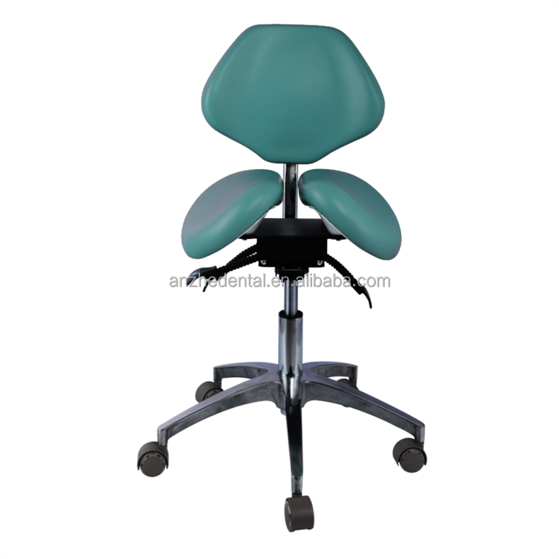 Unique Dentist Stool Blue Color Barber Shop Chair Comfortable Dental Twin Saddle Stool