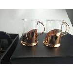 Borosilicate Glass French Press Travel Mug Rose Gold Portable 1000ml Stainless