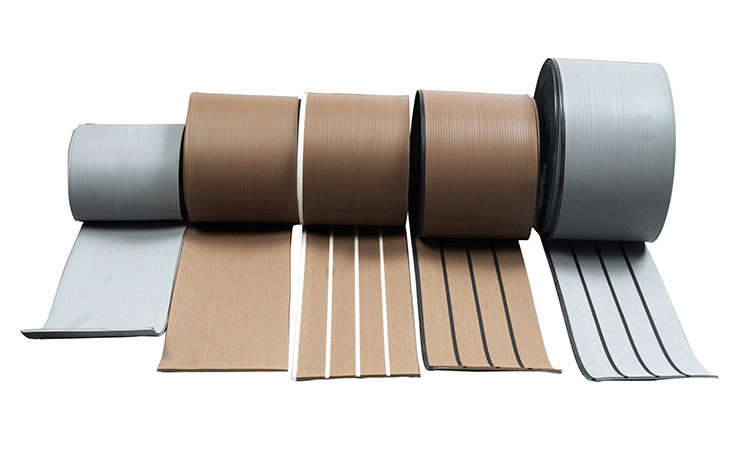 190mm*5mm*25m Inner-Lock Waterproof Teak Synthetic Marine Deck PVC Composite Flooring Mat