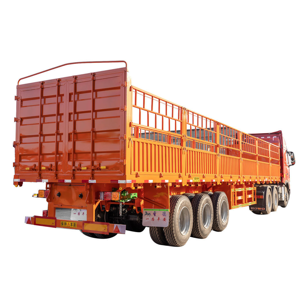 Leaf Spring Suspension / Air Suspension 40FT/45FT Fence Cargo Semi-Trailer With Sideboard