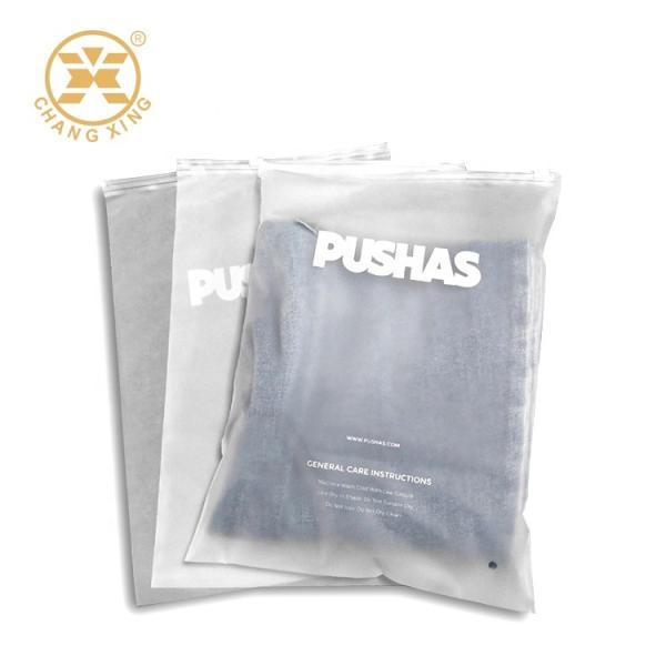 Garment VMPET Transparent Plastic Clothing Bags Packaging Matte Frosted Stand Up