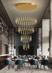 Long modern crystal chandelier for staircase luxury home decor nordic led