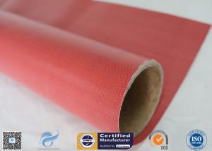 Quality High Intensity Welding Blanket Red Silicone Coated Fiberglass Fabric 590g Weight wholesale