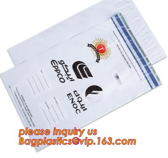 Opaque Tamper Evident Sealing Plastic Bank Money Steb Security Bag / Custom Self Adhesive Plastic Courier Bag, bagease