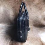 Alligator Leather Key Lock Closure Businessmen Laptop Briefcase Genuine