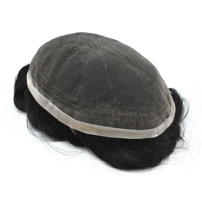 Full Swiss Lace Mens Toupee Human Hair Super Thin 8inch ODM