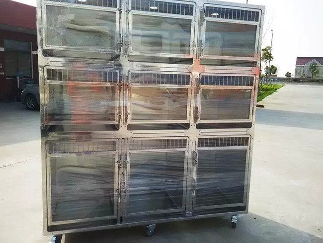 Combination Stainless Steel Animal Cages 2400 * 700 * 2140mm for Veterinary Clinic