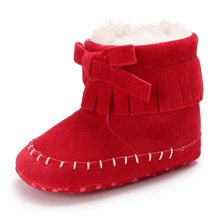 New arrived Faux suede Tassel bowknot 0-18 months Warm baby boots booties