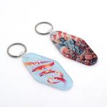 Single Sided Printing Sublimation Motel Keychain Acrylic Sublimation Keychain