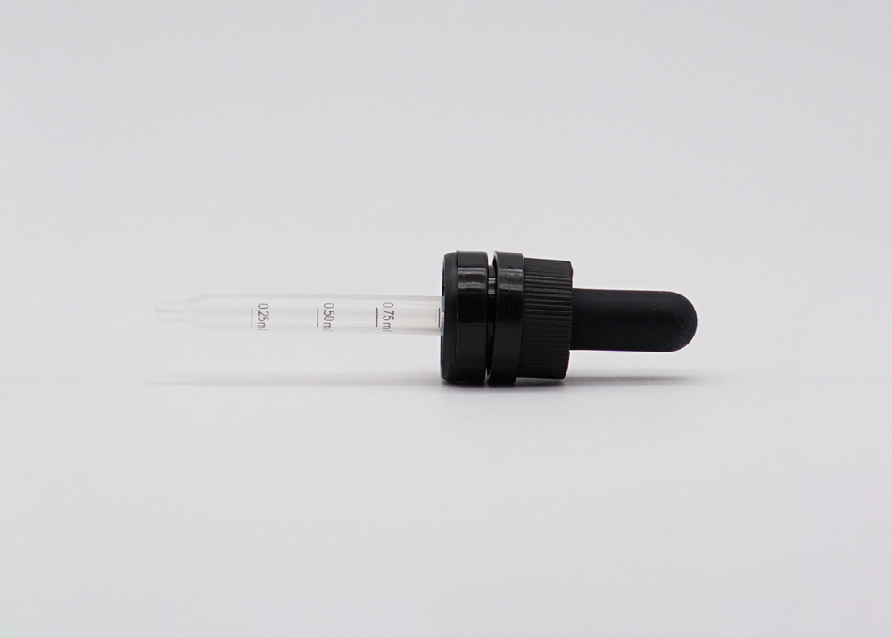 18mm Smooth Surface Matte Black Child Proof Dropper Aluminum Closure