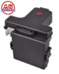 Plastic Four Ways Car Battery Fuse Block With Cable Terminal Black Color