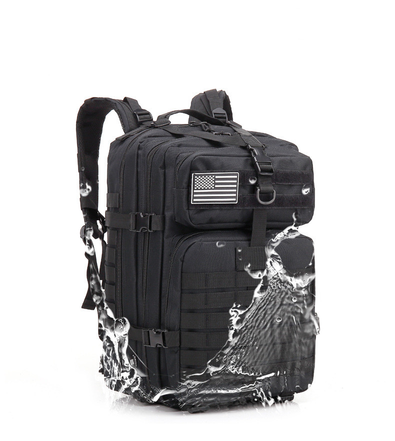 Oxford Black Tactical assault backpack 45L Molle System With Heavy Duty Zipper