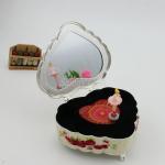 Heart Shape Musical Jewelry Box with Cosmetic Mirror