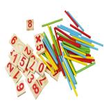 Figure Blocks Counting Sticks Education Wooden Toys Building Intelligence Block