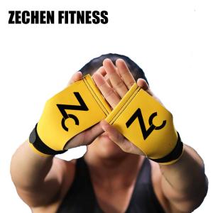 Quality Suede Microfiber Fingerless Crossfit Grips Barehand Lifting Gloves Gym Accessories wholesale