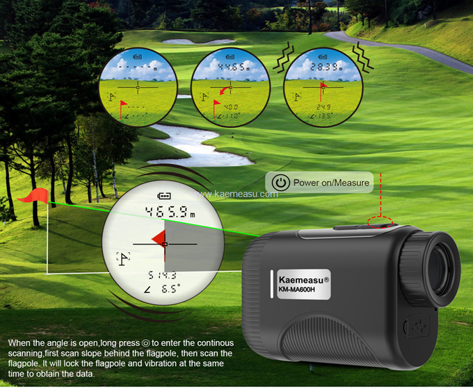 Kaemeasu 5-600m Mini Laser Rangefinder With Slope Adjustment
