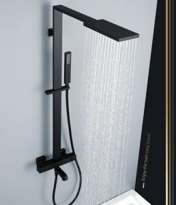 Quality constant temperature Black sprayed Nordic Rain Shower Faucets wholesale