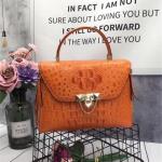 Exotic Genuine Crocodile Skin Woman Orange Purse Authentic Alligator Leather