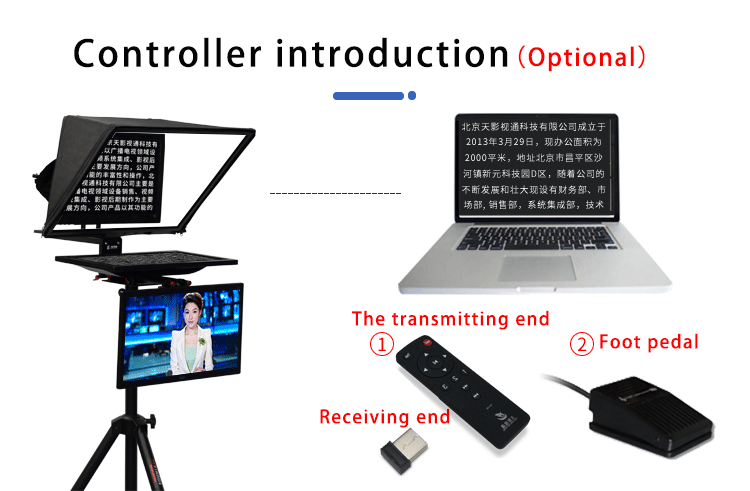 Outlet TYSTVideo 20 inch Studio Dual Screen Teleprompter for Live Sports One except glass