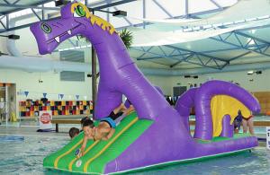Quality Creative Purple Dragon Water Obstacle Slide For Swimming Pool Games wholesale