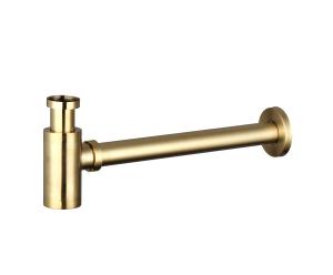 Quality Brushed Golden Lavatory Basin Waste Siphon Bathroom Wash Basin Drainer wholesale