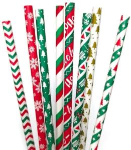 Quality Christmas Decorative Biodegradable Paper Drinking Straws wholesale