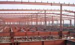 Red Construction Steel Structure ,High Rise Garage Frame for Industrial Building