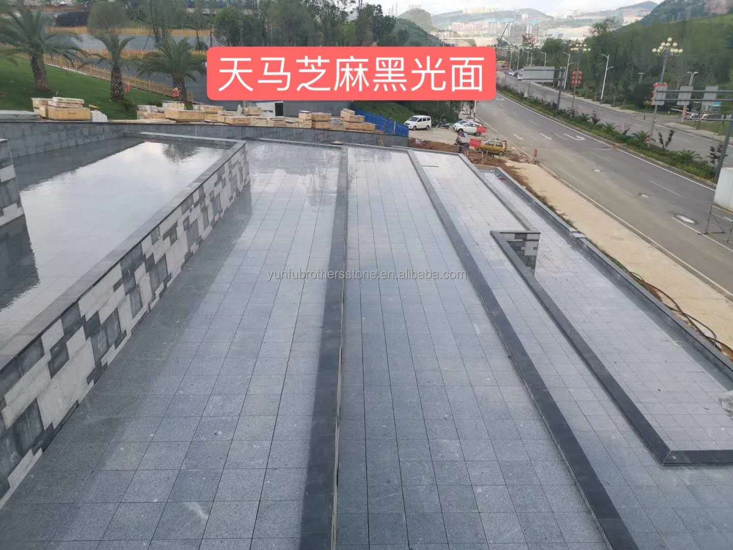 Chinese Granite Cut-To-Size Slab for Outdoor Flooring 30mm Polished Flamed Stone