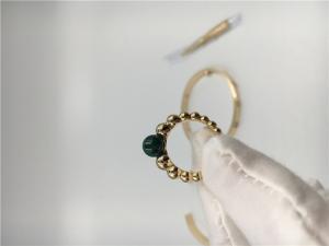 Quality 18k Yellow Gold Simple Engagement Rings Malachite Handmade No Diamond wholesale