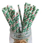 Green Christmas Paper Straws