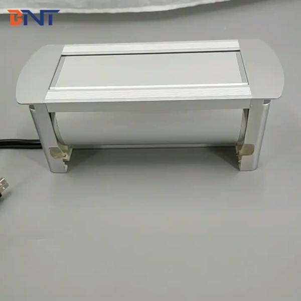 Office desk connection box / aluminum manual flip up table socket
