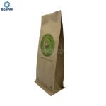 Aluminum Foil Block Bottom Valve 12Oz Kraft Paper Coffee Bags