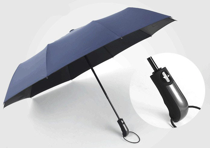 Fully automatic 10 bone folding advertising umbrella pongee fabric logo customized