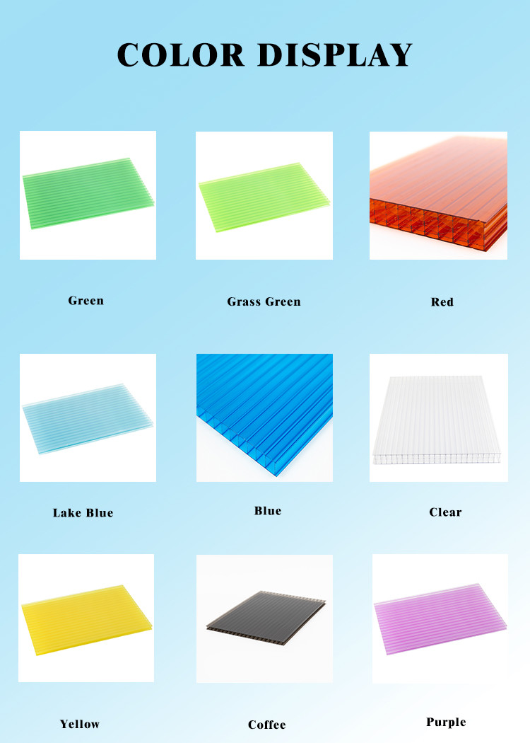 Transparent Cellular Multiwall Polycarbonate Sheet 10mm 6mm 8mm