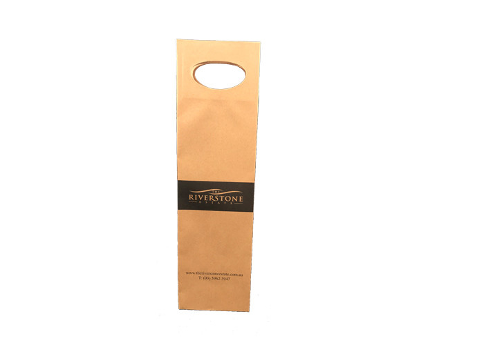 Sustainable Natural Custom Printed Wine Boxes With Window Die Cut Handle
