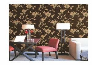 Quality Home Decoration PVC Embossed Wallpaper Waterproof With European Flower wholesale