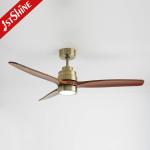 Quiet DC Motor Indoor Decorative Solid Wood Ceiling Fan With Light For Smart