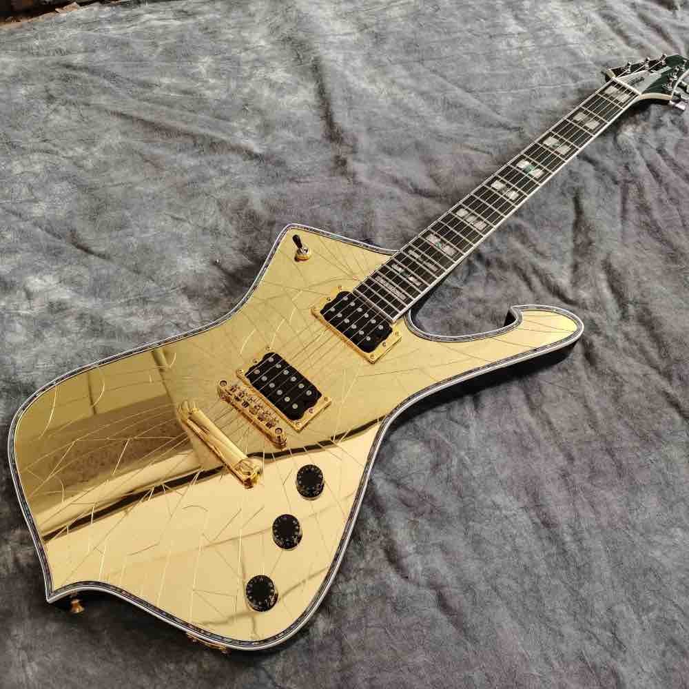 Custom New 6 Strings Advanced Electric Guitar Special-Shaped Guitar Mirror Crack Guitar Silver Hardware Customizable