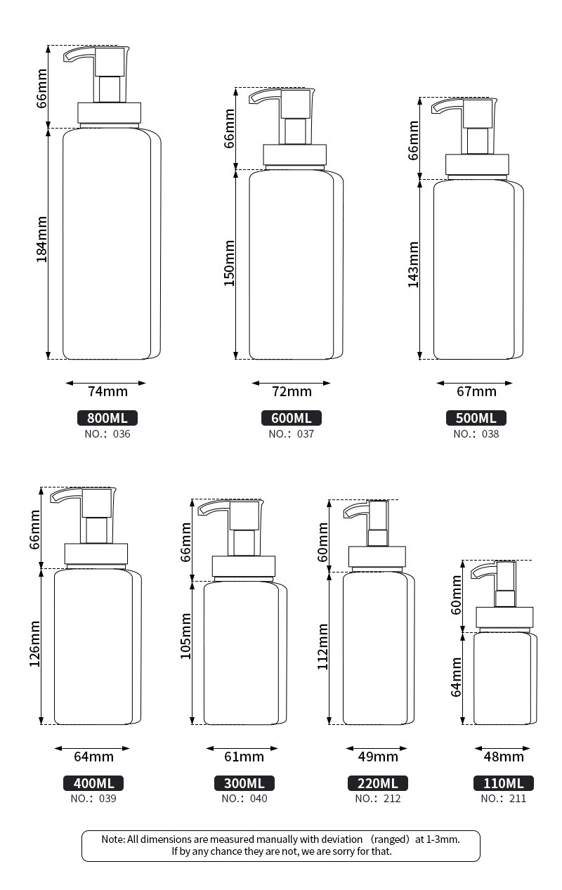 ODM Cosmetic Lotion Bottle Eco Friendly Screen Printing 800ml Capacity