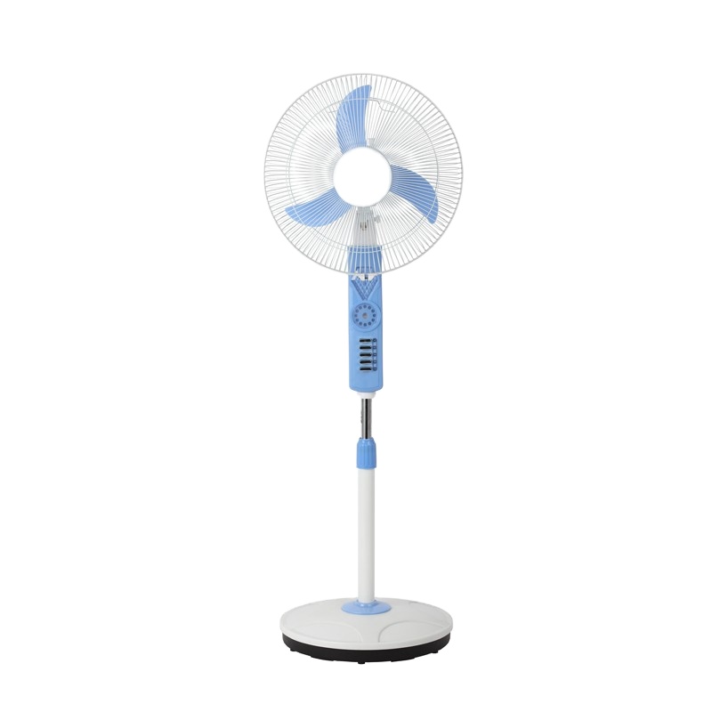 DC Rechargeable Solar Stand Fan With Emergency Led Lights And Solar Panels