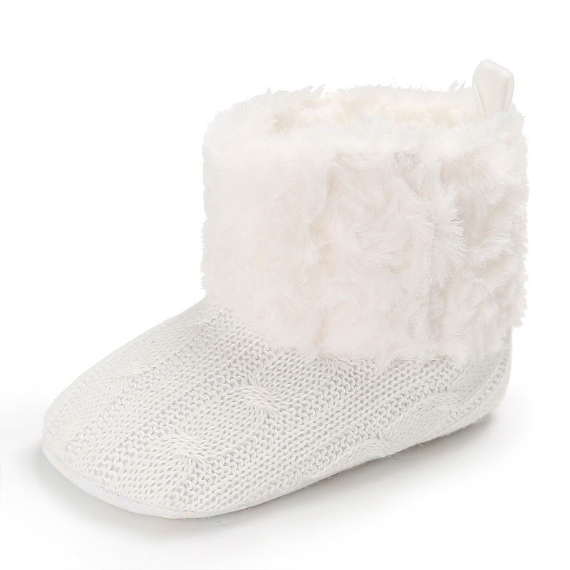 2019 winter Warm plush Knitting 0-18 months prewalker baby booties knit