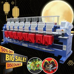 Quality Cheaper than dahao 8 head embroidery machine price HO1508H 400*450mm cap t-shirt flat 3d computer embroidery machine wholesale