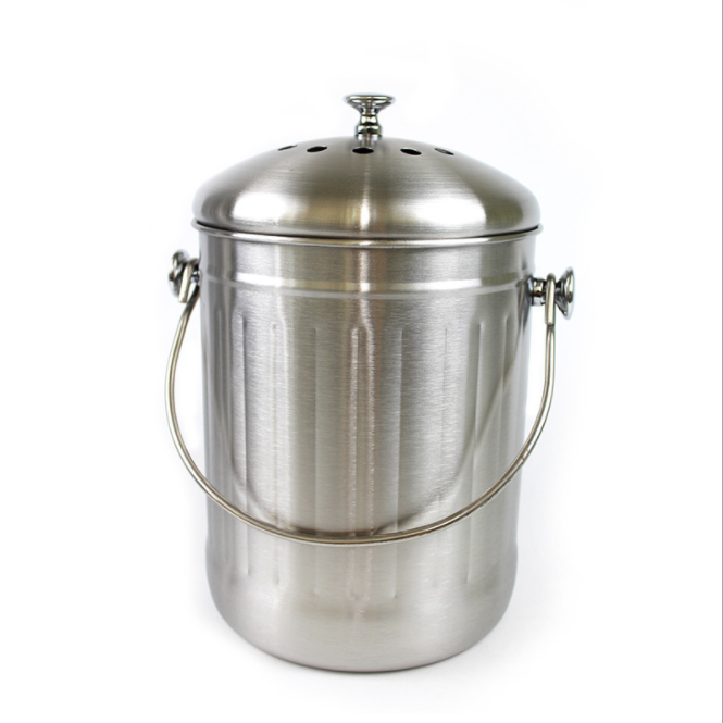 Kitchen Compost Bin Stainless Steel Odorless Countertop Compost Pail