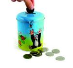 round coin bank tin box