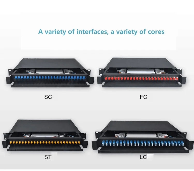 LC SC Rack Installation 24 Fiber Optic Distribution Frame for 48 Port MTP MPO ODF