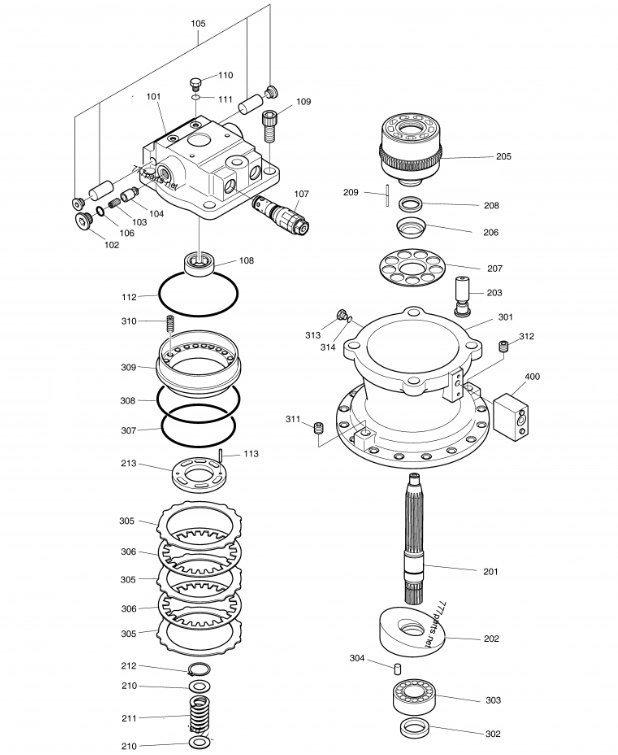 DX225LCA K1000697A K9001903 Swing Motor Excavator Parts Hydraulic Motor