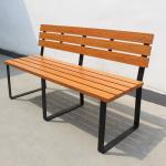 Street Furniture Metal Seating Bench Wood Grain Aluminum Commercial Long Garden